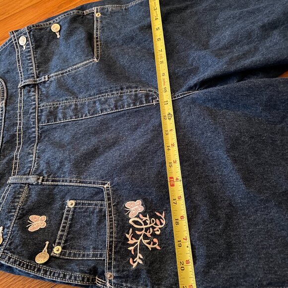 Vintage REVOLT Jean Overalls. 100% Durable Cotton, Floral Embroidered Dungarees - Picture 11 of 14